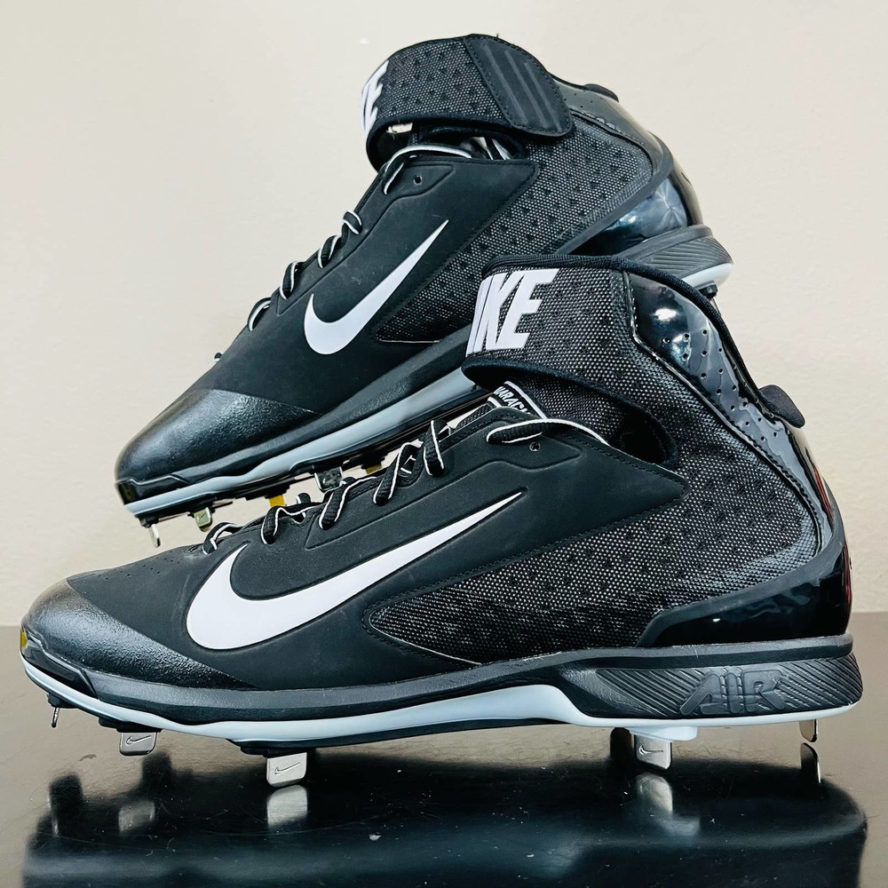 Nike Air Huarache Pro Men's Mid Metal Baseball Cleats Size 14 Black 599235-001